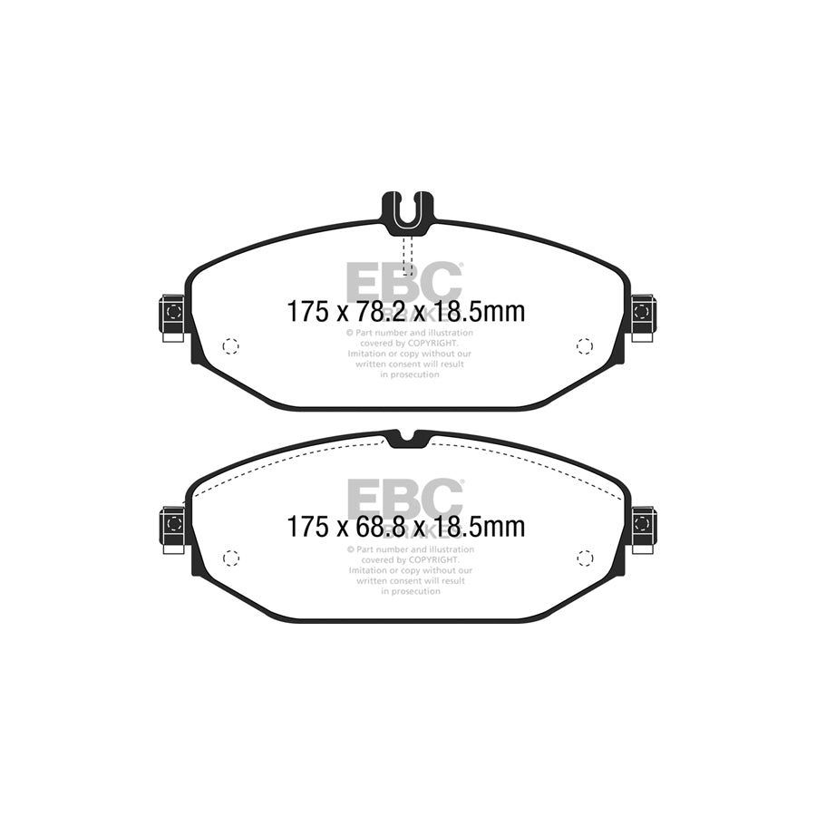 EBC DPX2214 Mercedes-Benz W/S/C/A205 W/S213 A/C238 Ultimax Front Brake Pads - ATE/TRW Caliper 2 | ML Performance UK Car Parts