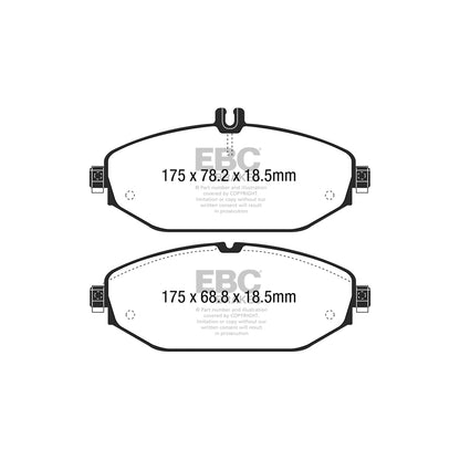 EBC DPX2214 Mercedes-Benz W/S/C/A205 W/S213 A/C238 Ultimax Front Brake Pads - ATE/TRW Caliper 2 | ML Performance UK Car Parts