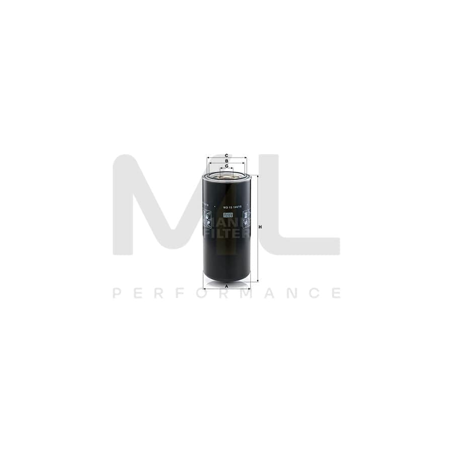 MANN-FILTER WD 13 145/15 Oil Filter Spin-on Filter | ML Performance Car Parts