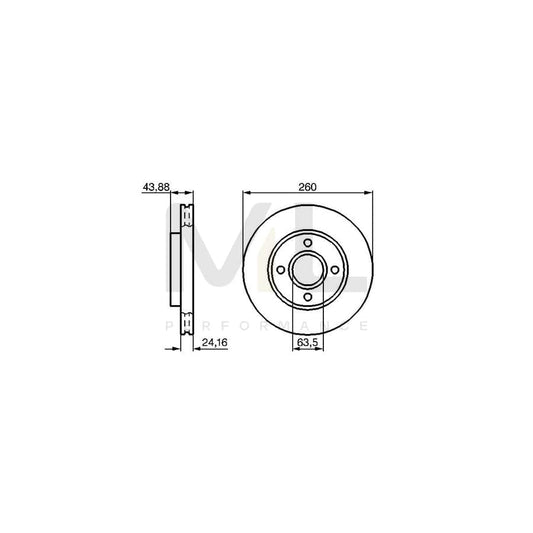 BOSCH 0 986 478 671 Brake Disc Internally Vented, Vented, Oiled | ML Performance Car Parts