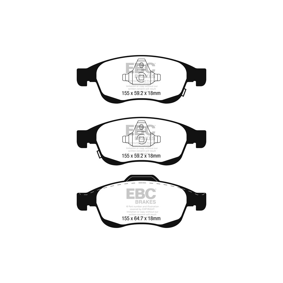 EBC DP22247 Fiat Jeep Greenstuff Front Brake Pads (Inc. 500X & Renegade) 2 | ML Performance UK Car Parts