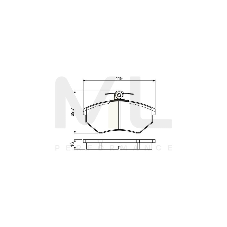 Bosch 0986495457 Brake Pad Set Excl. Wear Warning Contact, With Mounting Manual BP2089 | ML Performance Car Parts