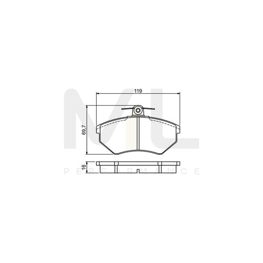 Bosch 0986495457 Brake Pad Set Excl. Wear Warning Contact, With Mounting Manual BP2089 | ML Performance Car Parts