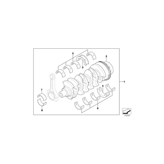 Genuine BMW 11217787744 E65 E60 E90 Guide-Bearing Shell Yellow 60,00MM (Inc. X3 2.0d, 520d & 330Cd) | ML Performance UK Car Parts