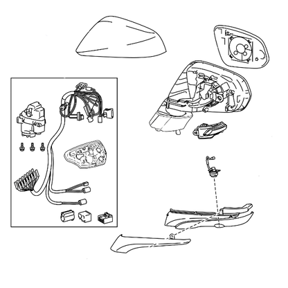 Genuine Lexus 87910-78092 NX Phase 1 O/S Mirror Assembly without the Cap