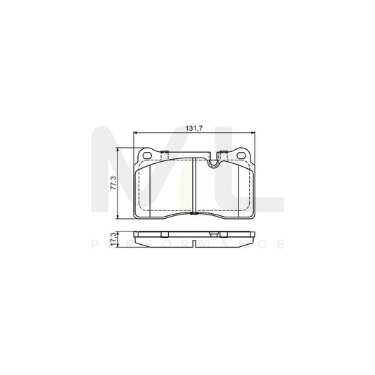 Bosch 0986495446 Brake Pad Set With Anti-Squeak Plate, With Mounting Manual BP2078 | ML Performance Car Parts