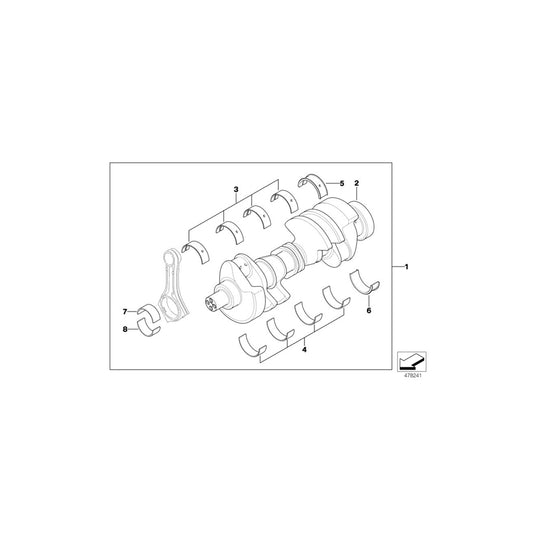 Genuine BMW 11217792643 E65 Bearing Shell White 70,00MM (Inc. 745d) | ML Performance UK Car Parts