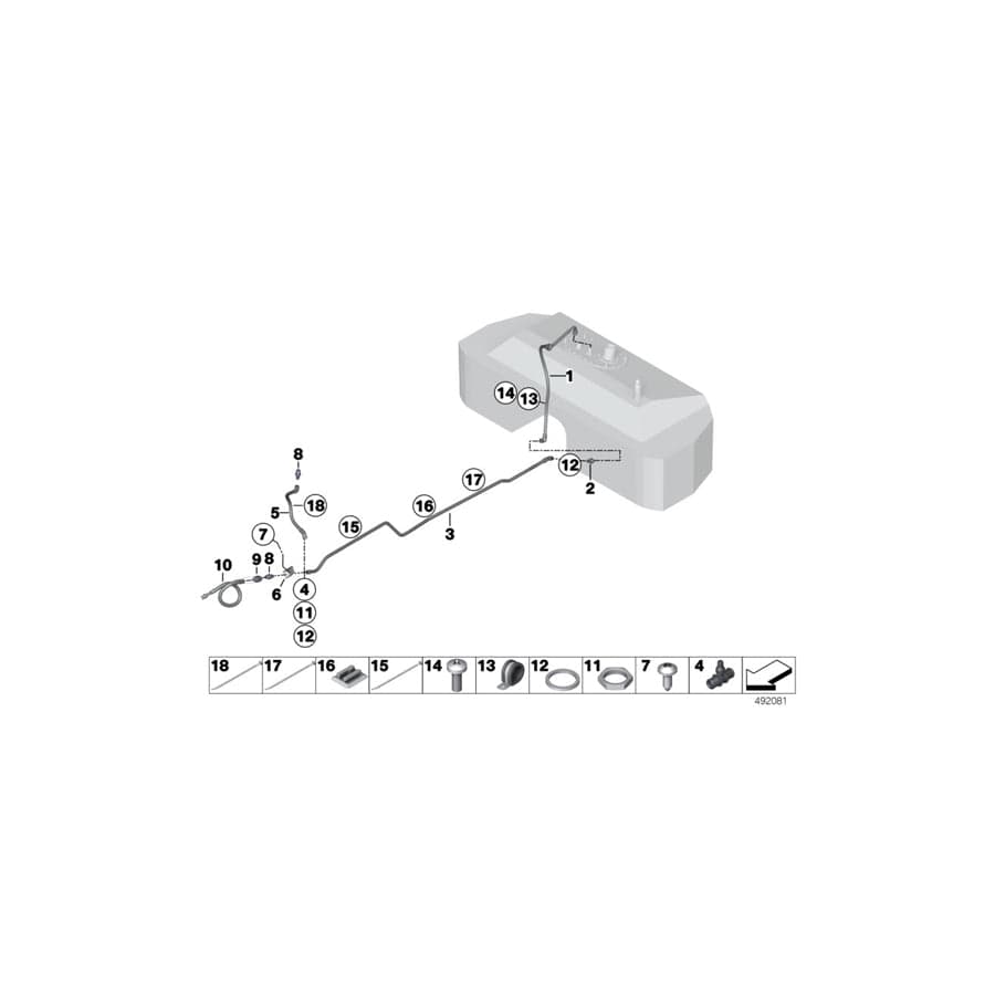 Genuine BMW 16128431123 Fuel Feed Line TANK>TUNNEL (Inc. M4 GT4) | ML Performance UK Car Parts