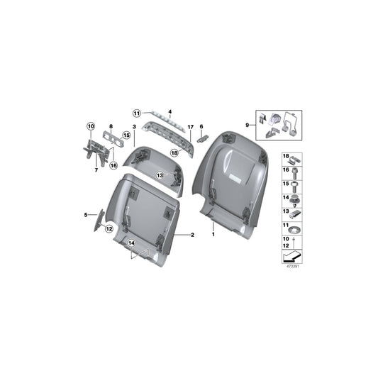 Genuine BMW 52107454910 G30 G31 Rear Section, Comfort Seat, Upper ELF.WEISS (Inc. 520i, 530e & M550iX) | ML Performance UK