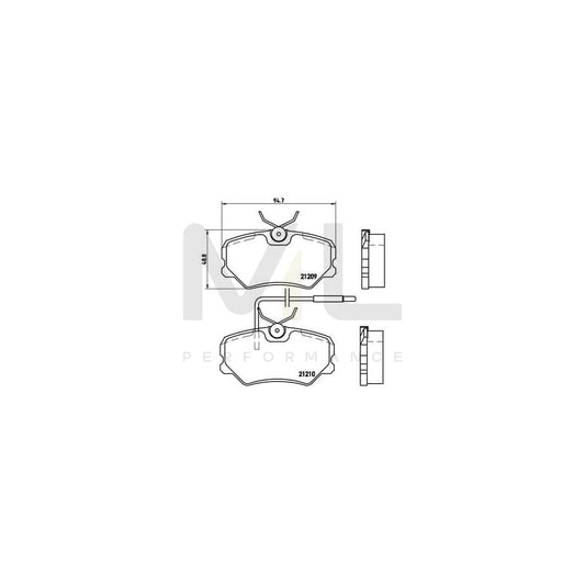 Brembo P 61 035 Brake Pad Set For Peugeot 405 With Brake Caliper Screws | ML Performance Car Parts