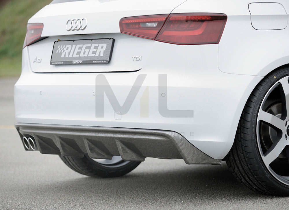 Rieger 00099142 Audi 8V A3 Rear Diffuser 2 | ML Performance UK Car Parts