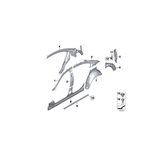 Genuine BMW 41217313104 F03 F02 Reinforcement, Bracket, Open Assist, Rt (Inc. 730d, 730dX & 740d) | ML Performance UK