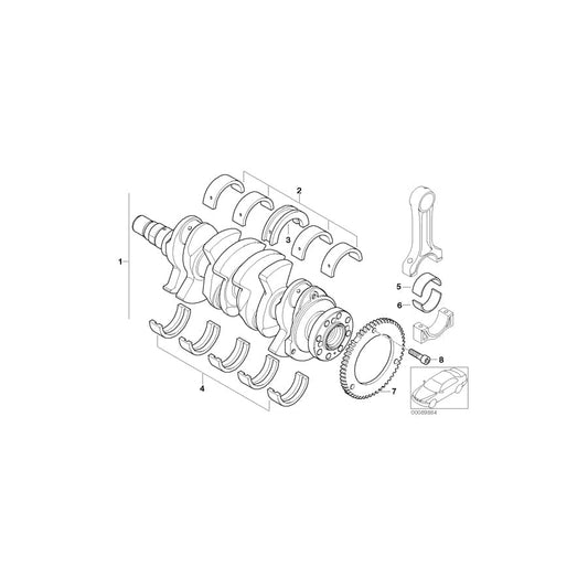 Genuine BMW 11217829942 R50 Bearing Shell 47,75MM(+0,25) (Inc. One, One 1.6i & One 1.4i) | ML Performance UK Car Parts