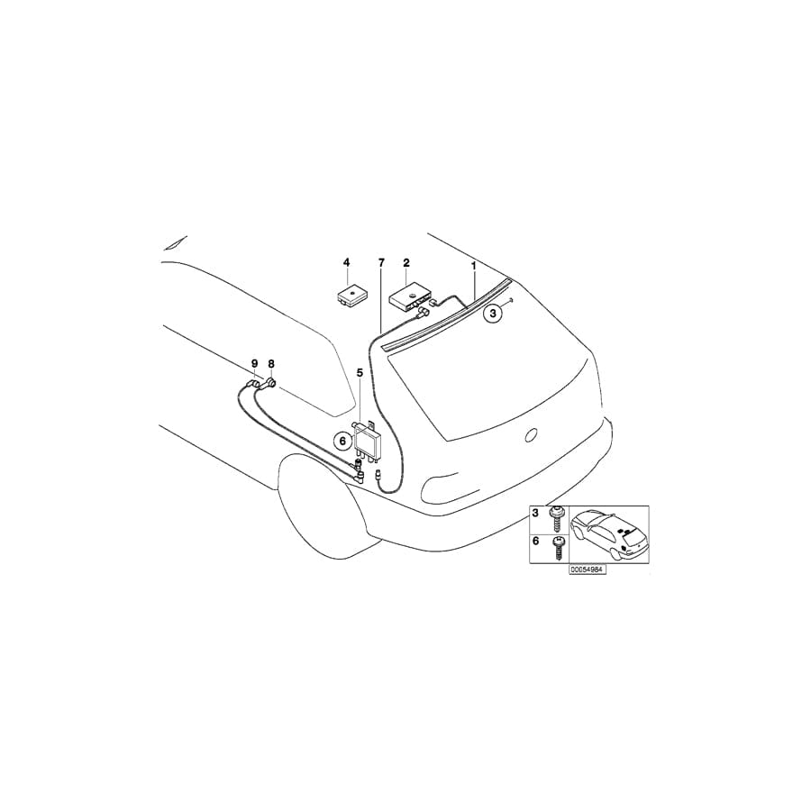 Genuine BMW 61126900956 E46 Antenna Cable Diversity 1980MM (Inc. 330xd, 328i & 320d) | ML Performance UK Car Parts