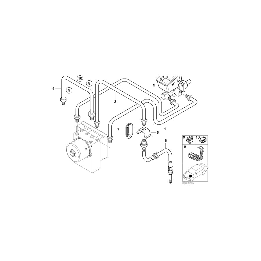 Genuine BMW 34326755801 E46 Pipeline With Pressure Hose M12/M12 (Inc. 318td, 316ti & 330d) | ML Performance UK Car Parts