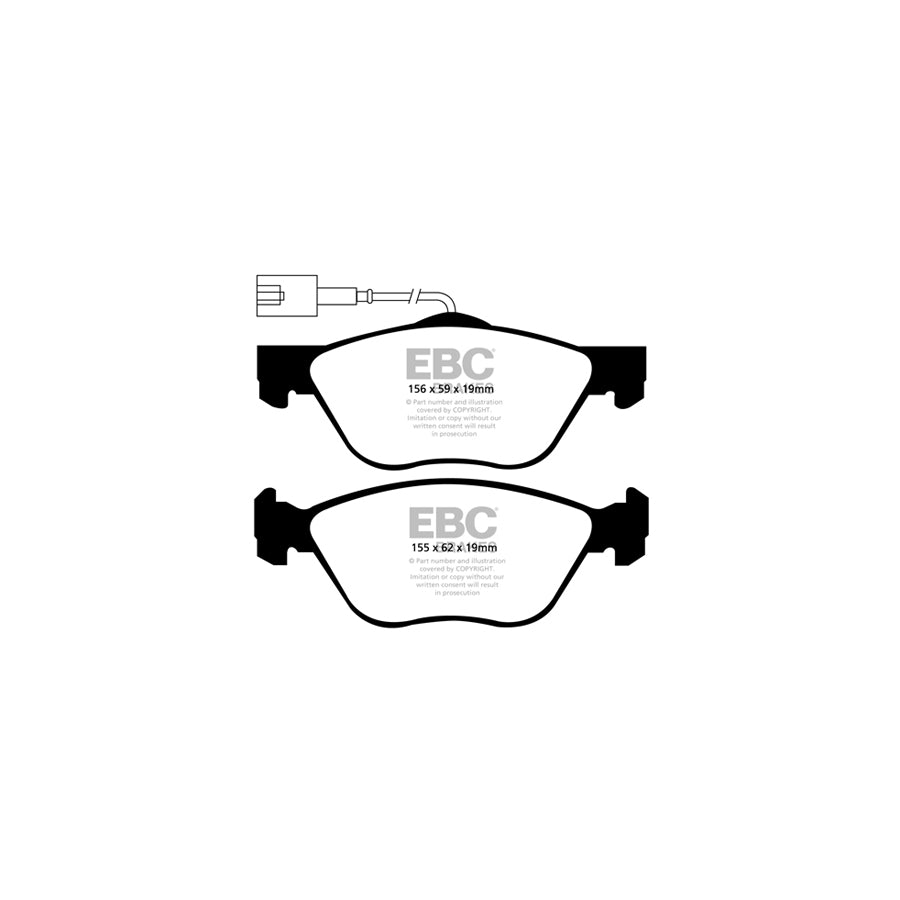 EBC PD08KF026 Alfa Romeo Spider Yellowstuff Front Brake Pad & USR Disc Kit - Girling/TRW Caliper 2 | ML Performance UK Car Parts