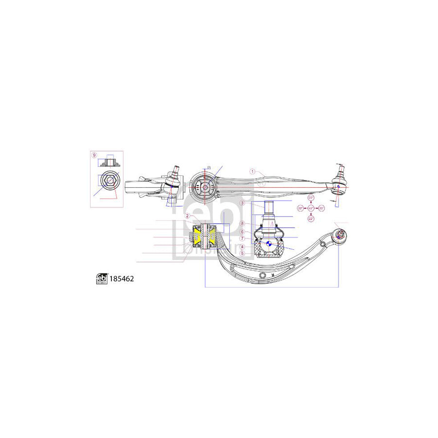 Febi Bilstein 185462 Suspension Arm For Audi Q5 (8Rb)