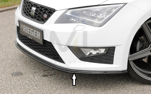 Rieger 00088105 SEAT 5F Front Splitter (Leon FR & Leon Cupra) 1 | ML Performance UK Car Parts