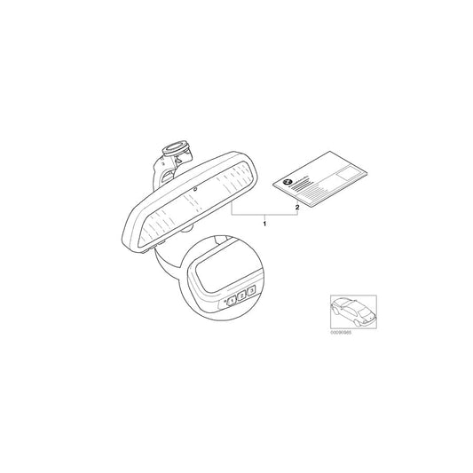 Genuine BMW 51169134444 E71 E63 E90 Rearview Mirror Ec / Led / Gto / Remote 868 MHZ (Inc. 750i, 525xi & 325ti) | ML Performance UK Car Parts