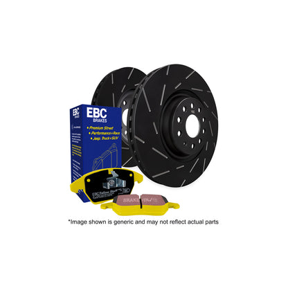 EBC PD08KF025 Alfa Romeo MiTo Yellowstuff Front Brake Pad & USR Disc Kit - TRW/Bosch Caliper 1 | ML Performance UK Car Parts