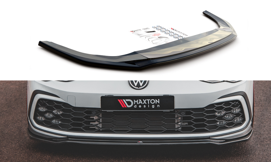 Maxton Design VW-GO-8-GTI-FD4T Front Splitter V.4 Volkswagen Golf GTI / R-Line MK8 | ML Performance UK Car Parts