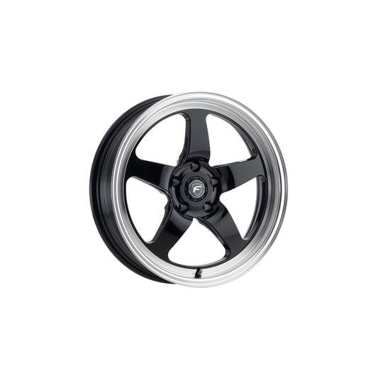 Forgestar F0918C067N23 18x5 D5 Drag Standard 5x114.3 ET-23 BS2.1 Gloss Black Machined Drag Racing Wheel