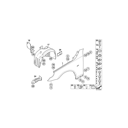 Genuine BMW 41357111430 E61 E60 Side Panel, Front Right (Inc. 520d, 535i & 545i) | ML Performance UK