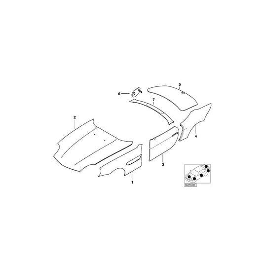 Genuine BMW 41357011670 E52 Side Panel, Front Right (Inc. Alpina V8 & Z8) | ML Performance UK