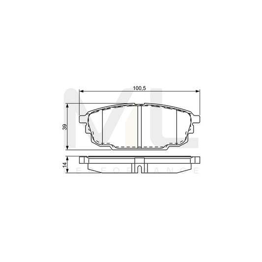 Bosch 0986495320 Brake Pad Set For Mazda 323 Excl. Wear Warning Contact, With Anti-Squeak Plate, With Mounting Manual BP1609 | ML Performance Car Parts