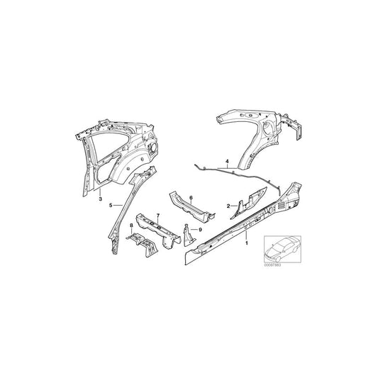 Genuine BMW 41118242066 E46 Reinforcement Entrance Rear Right (Inc. 325Ci, 328Ci & 323Ci) | ML Performance UK Car Parts