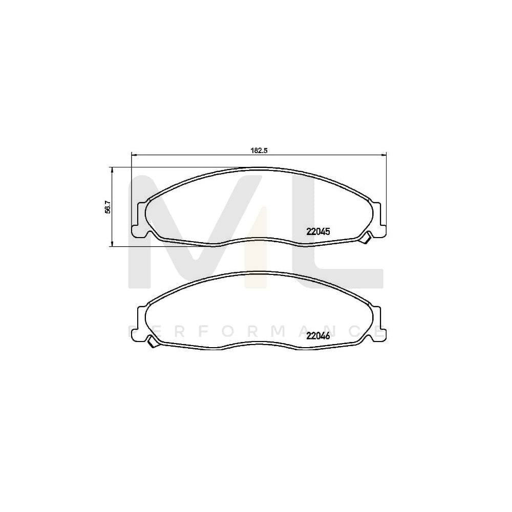 Brembo P 09 011 Brake Pad Set For Cadillac Cts I Saloon (Gmx320) With Acoustic Wear Warning, With Brake Caliper Screws | ML Performance Car Parts