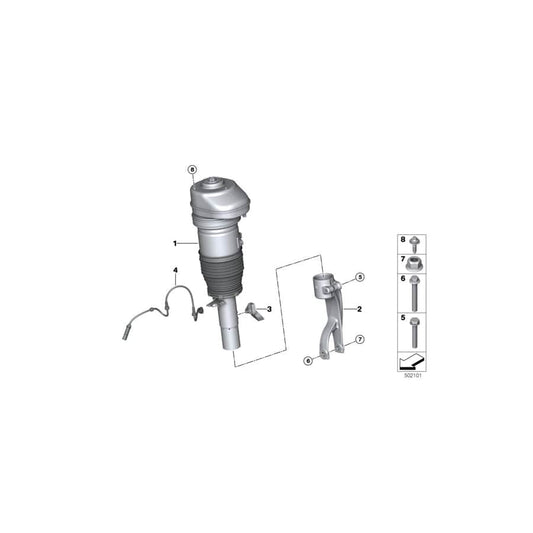 Genuine BMW 34526883126 G06 G07 Bracket, Wheelspeed Sensor, Right Spring strut, front (Inc. X6) | ML Performance UK Car Parts