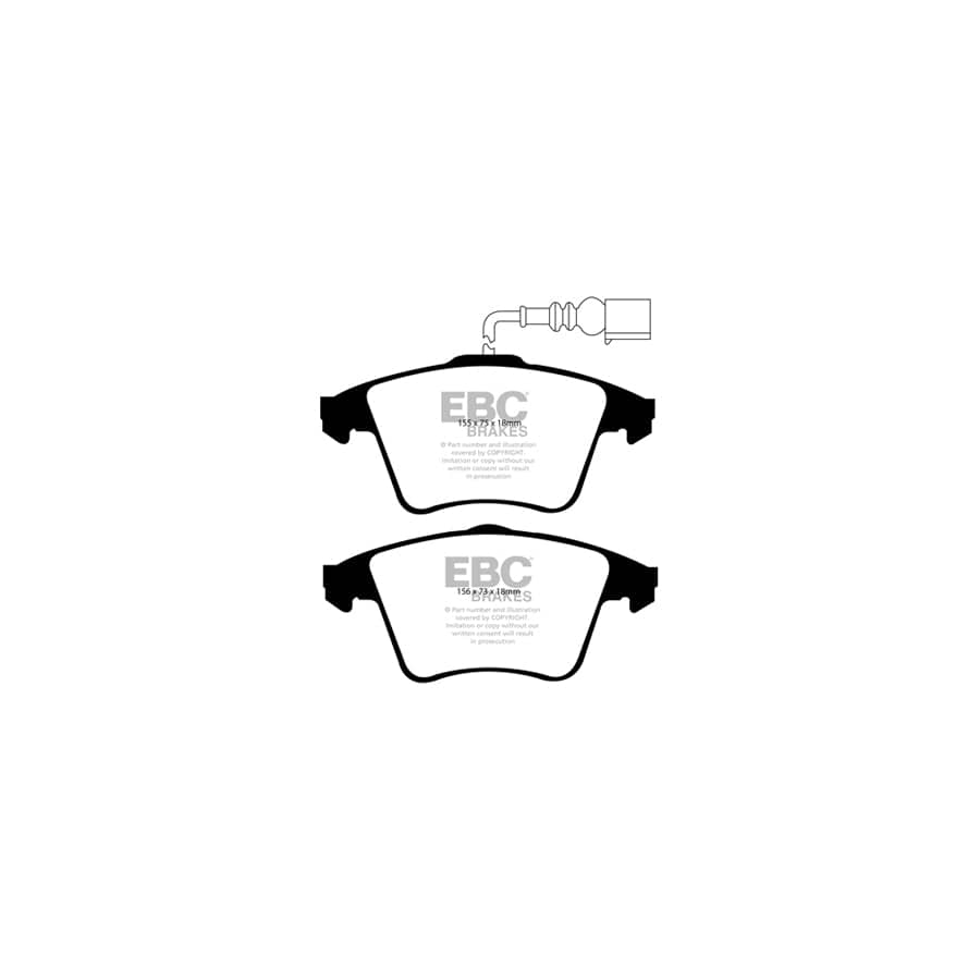 EBC PDKF2081 VW Ultimax Front Brake Pad & Plain Disc Kit - Girling/TRW/ATE Caliper (Inc. Caravelle & Transporter) 2 | ML Performance UK Car Parts