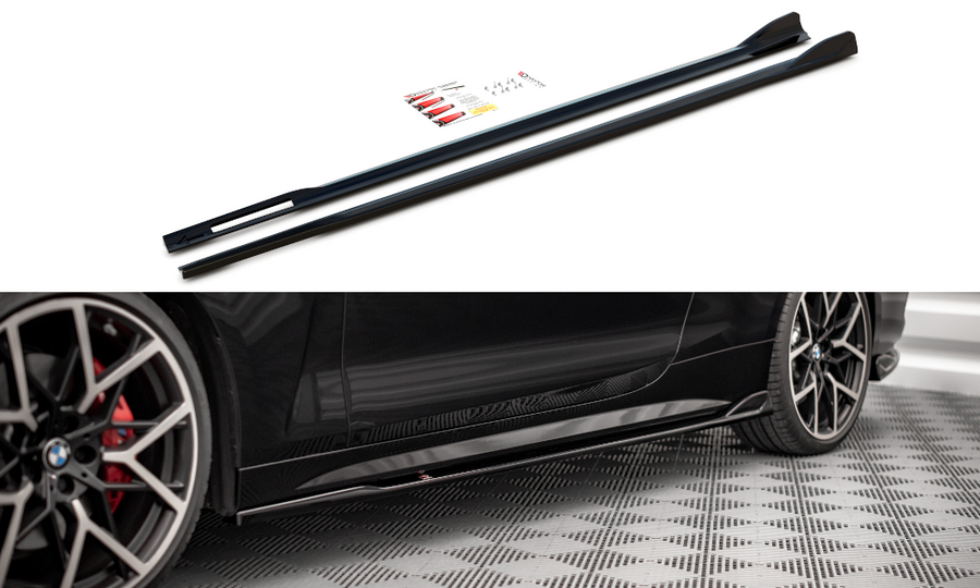 Maxton Design BM-4-G22-MPACK-SD2T Side Skirts Diffusers V.2 BMW Series 4 M-Pack G22 | ML Performance UK Car Parts