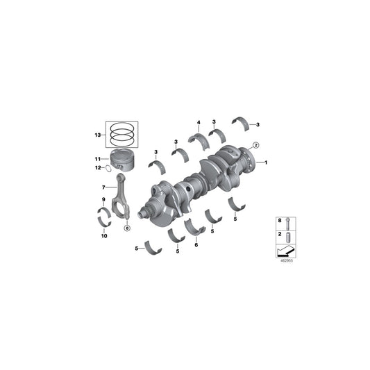 Genuine BMW 11218606300 G06 G16 G15 Bearing Shell Yellow 65,00MM (Inc. ALPINA B7, M550iX & X5 M50iX) | ML Performance UK Car Parts