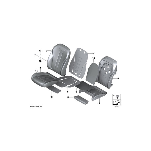 Genuine BMW 52107932153 G06 G05 G07 Cover For Comfort Backrest,Leather Left ELF.WEISS (Inc. X6 30dX, X5 M50iX & X7 30dX) | ML Performance UK