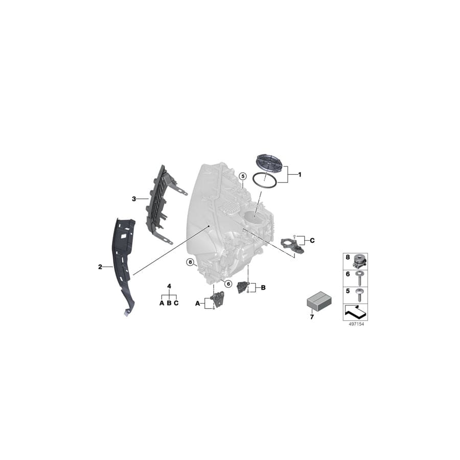 Genuine BMW 63119498414 G11 G12 Set Of Retainers For Headlight, Right (Inc. 740LdX, 750LdX & 730i) | ML Performance UK Car Parts