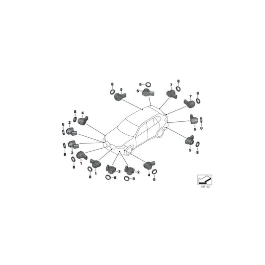 Genuine BMW 66209472128 G07 G05 G06 Ultrasonic Sensor, Terra Brown WC1L (Inc. X5 40i, X7 30dX & X6 40i) | ML Performance UK Car Parts