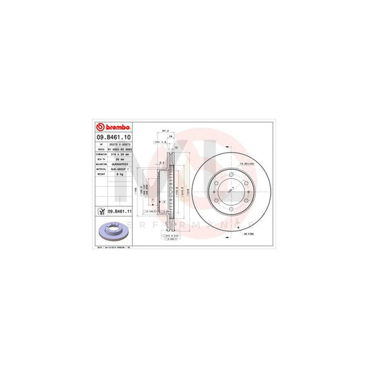 BREMBO 09.B461.10 Brake Disc Internally Vented | ML Performance Car Parts