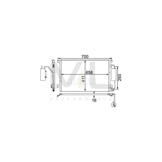 MAHLE ORIGINAL AC 411 000P Air conditioning condenser with dryer | ML Performance Car Parts
