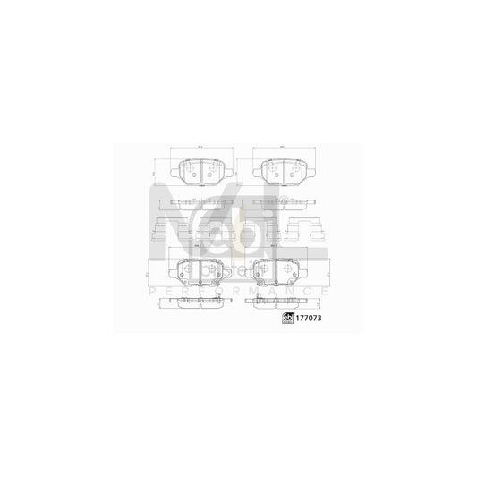 Febi Bilstein 177073 Brake Pad Set Rear Axle, With Acoustic Wear Warning, With Staples | ML Performance Car Parts