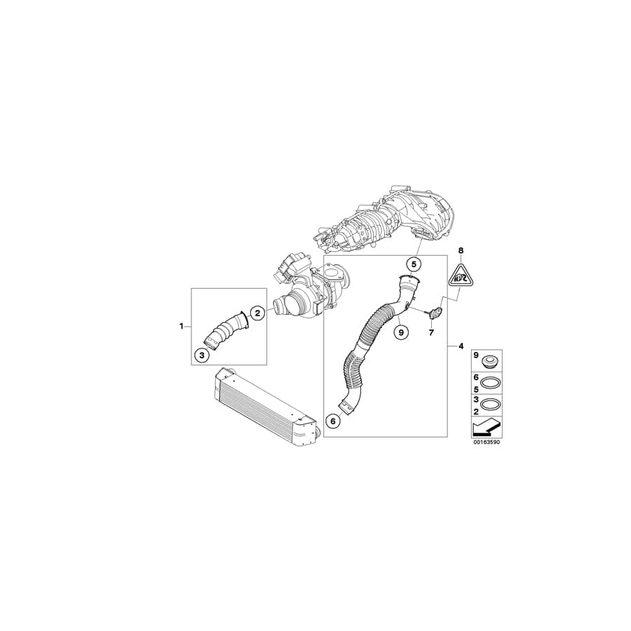 Genuine BMW 11613448467 E83 Charge Air Line (Inc. X3 1.8d & X3 2.0d) | ML Performance UK Car Parts