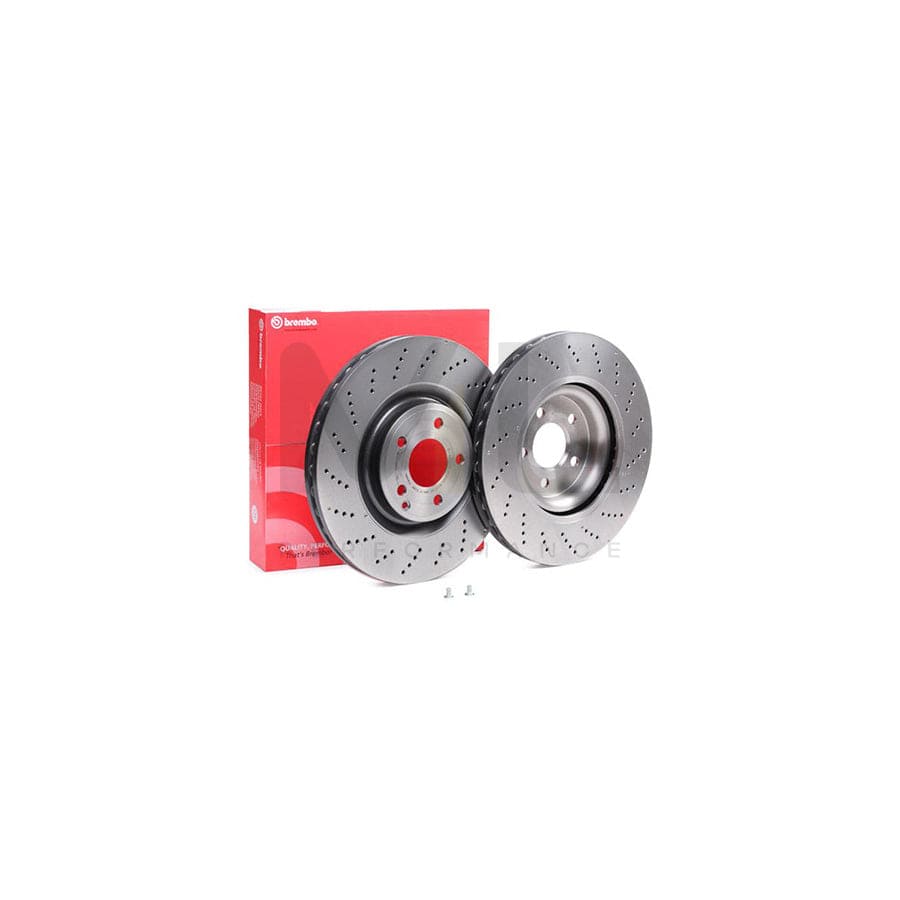 BREMBO COATED DISC LINE 09.B855.51 Brake Disc suitable for MERCEDES-BENZ CLS Perforated / Vented, Coated, High-carbon, with bolts/screws | ML Performance Car Parts