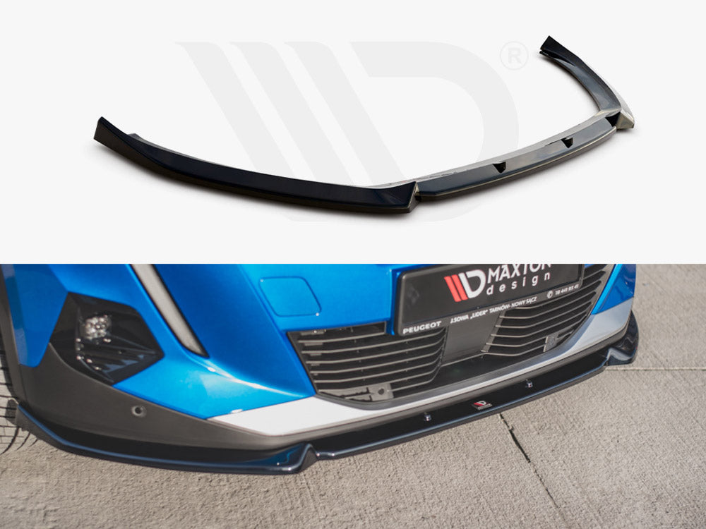 Maxton Design PE-2008-2-FD1T Front Splitter V1 Peugeot 2008 MK2 (2019-) | ML Performance UK Car Parts