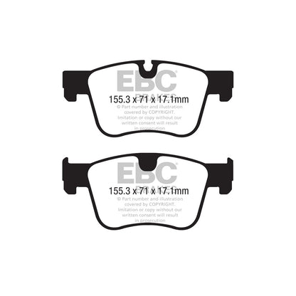 EBC PD01KF1754 Citroen Opel Peugeot Toyota Greenstuff Front Brake Pad & Plain Disc Kit  - Bosch/TRW Caliper 2 | ML Performance UK Car Parts