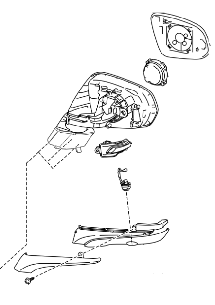Genuine Lexus 87910-78092 NX Phase 1 O/S Mirror Assembly without the Cap