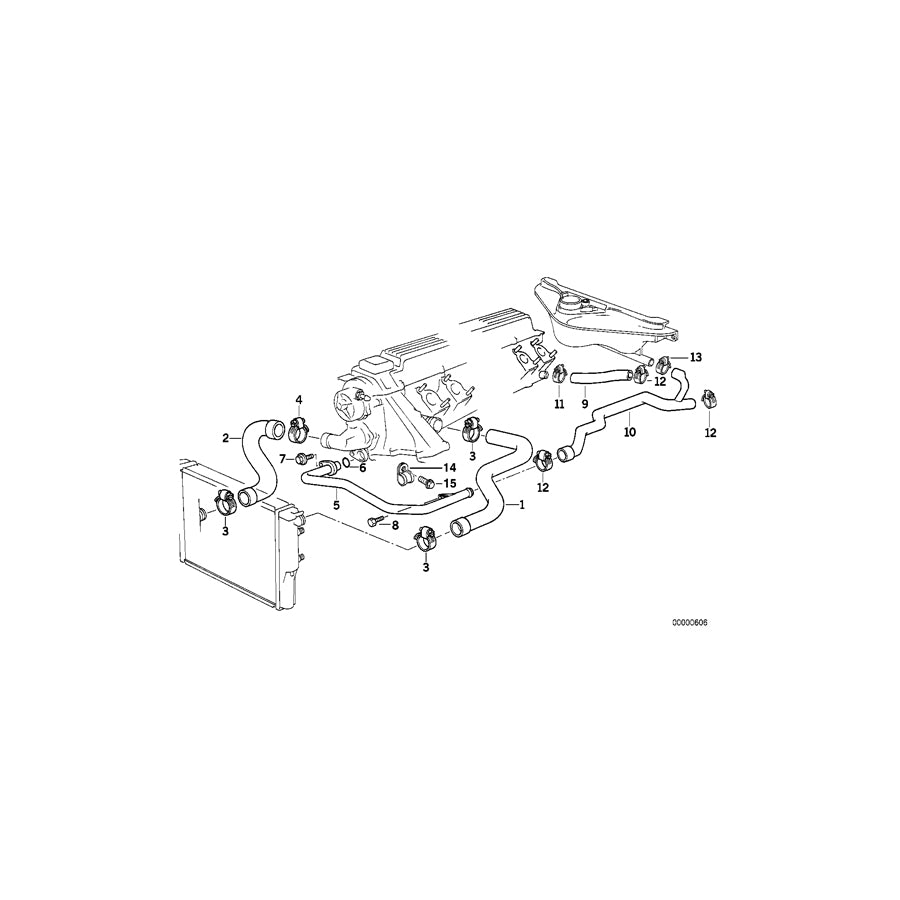 Genuine BMW 11532243660 E34 Water Hose (Inc. 525td & 525tds) | ML Performance UK Car Parts