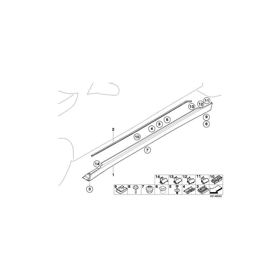 Genuine BMW 51117160451 E66 E67 Clip WEISS (Inc. 745LiS, 760Li & 730Ld) | ML Performance UK