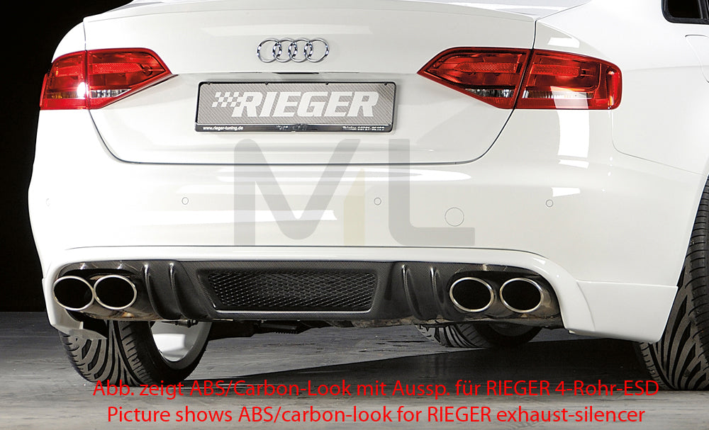 Rieger 00055507 Audi B8 B81 A4 Rear Diffuser 1 | ML Performance UK Car Parts