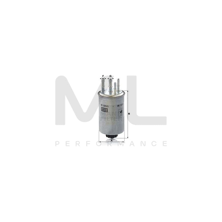 MANN-FILTER WK 829/5 Fuel filter In-Line Filter | ML Performance Car Parts